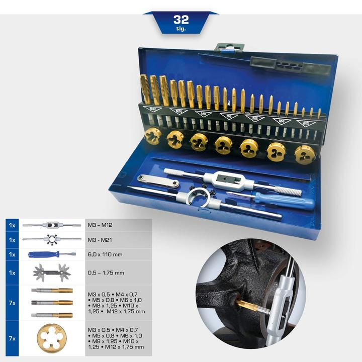 Image du produit KS Tools Jeu d'outils de taraudage TiN 32 pièces