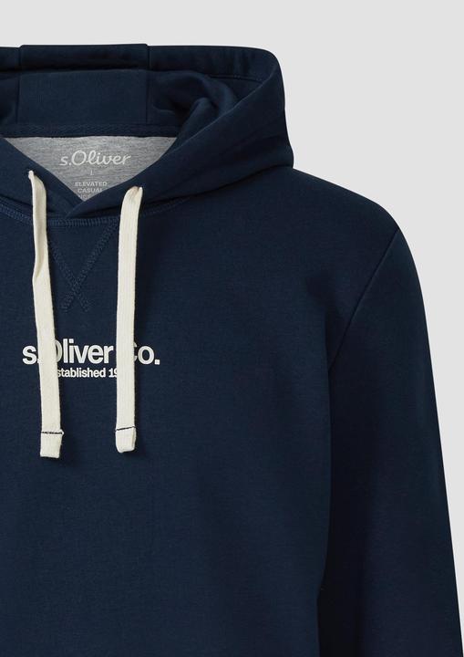 Produktbild s.Oliver Sweatshirt Kapuzenpullover aus Baumwollmix mit Label-Print (M)