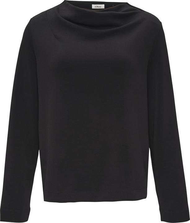 Produktbild S.Oliver Sweatshirt Fliessendes Langarmshirt mit Wasserfall-Kragen (42)