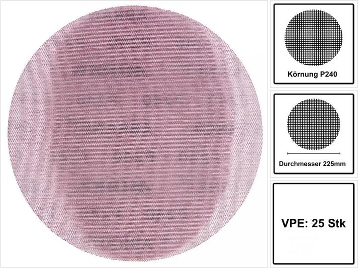 Produktbild Mirka ABRANET Schleifscheiben Grip 225 mm P240 25 Stk. ( 5422302525 ) (P240)