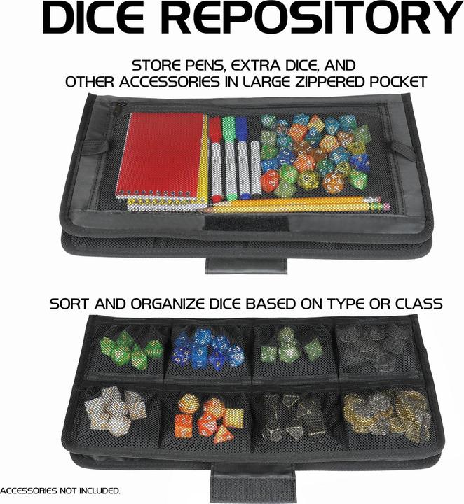 Image du produit Enhance Tabletop RPGs Community Dice Organizer Case & XL Rolling Tray Noir