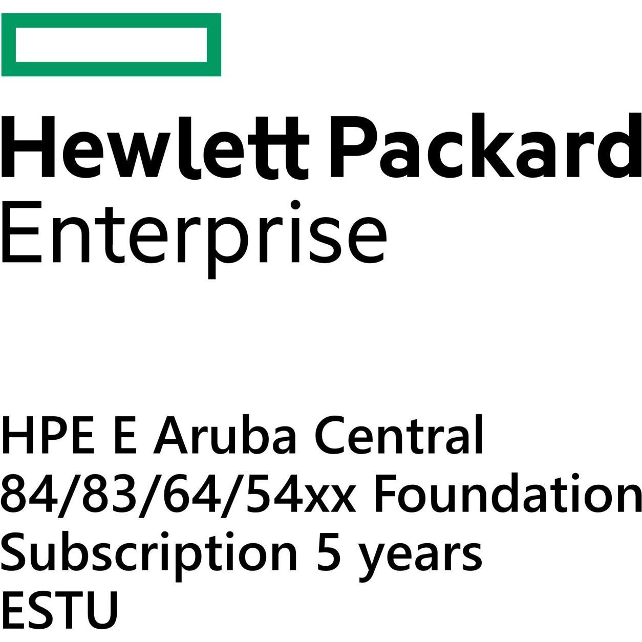 Thumbnail - HPE E Aruba Central 84/83/64/54xx, Foundation Subscription, 5 years, E-STU für