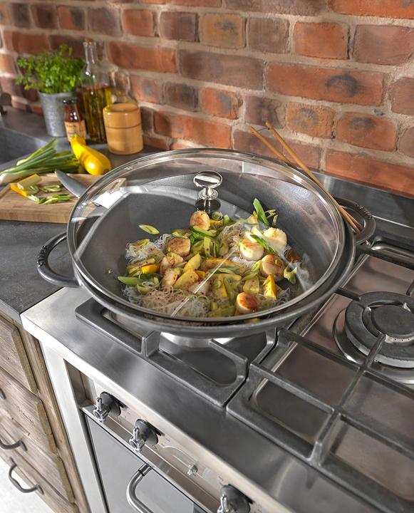 Actual product image Staub Wok with glass lid (37 cm, Wok, Cast iron)