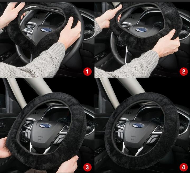 Actual product image Walser Lambskin steering wheel cover car, steering wheel cover, steering wheel protector genuine lambskin