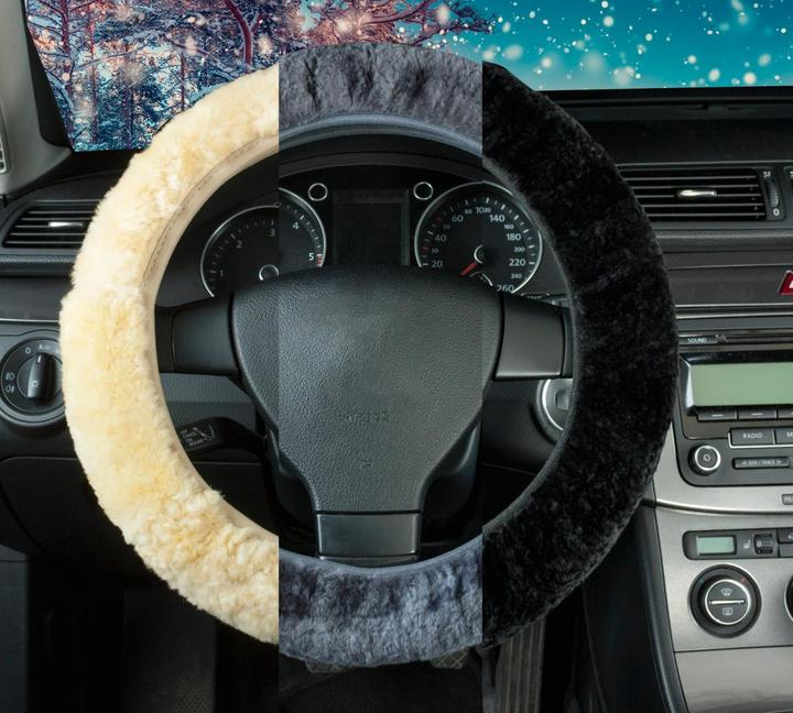 Actual product image Walser Lambskin steering wheel cover car, steering wheel cover, steering wheel protector genuine lambskin