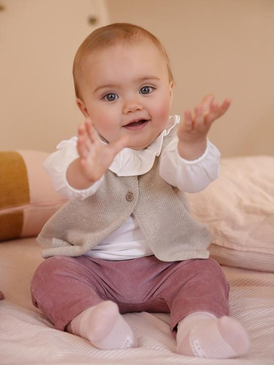 Actual product image Vertbaudet 3-teiliges Baby-Set: Bluse, Hose & Strickweste (80)
