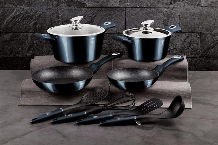 Immagine prodotto BerlingerHaus Set di pentole da 10 pezzi "Aquamarine Edition (Set di pentole e padelle da cucina, Alluminio pressofuso, 24 x 12 cm)