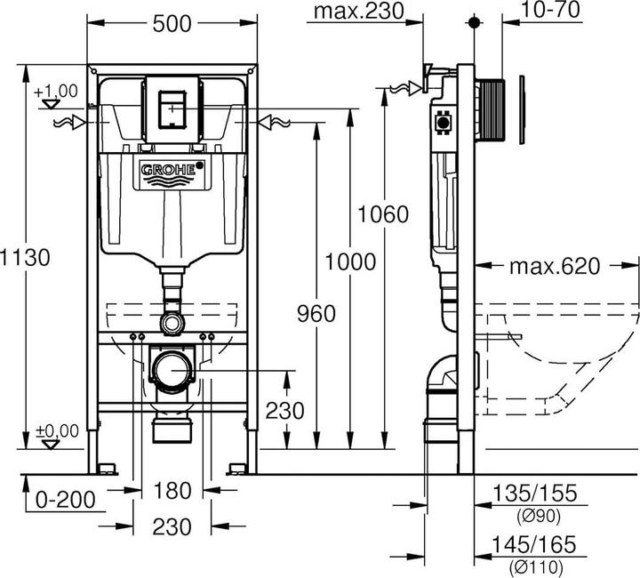 Produktbild Grohe Solido 4-i-1 monteringselement til toilet krom