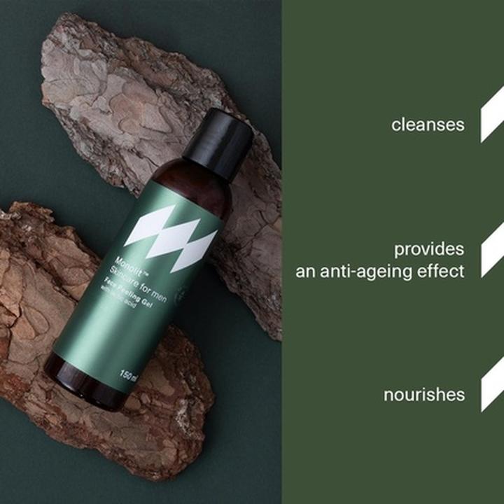 Actual product image Monolith Skincare For Men Face Peeling Gel cleansing facial cleansing scrub for men 150ml (Cleansing scrub, 150 ml)