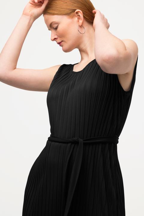 Image du produit Ulla Popken Robe plissée à ligne A sans manches. Col rond (50, 52)