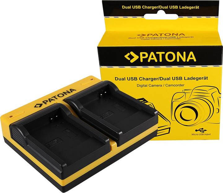 Actual product image Patona Dual charger for Samsung SLB-0937 Digimax CL5 L730 L830 NV33 NV4 PL10 incl. Micro-USB cable (Camera battery charger)