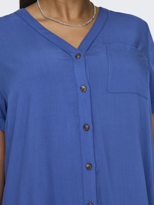 Produktbild Only Locker geschnittenes Curvy Blusenkleid Hemdblusenkleid (46)