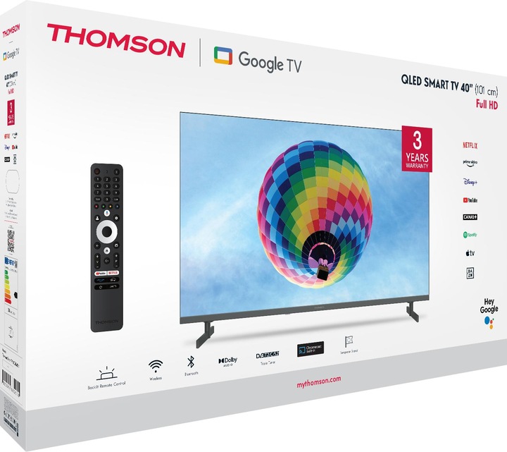 Immagine prodotto Thomson TV 40 Fhd Qled Smart T2/C2s2 Google TV Frameless (40", QLED, Full HD)