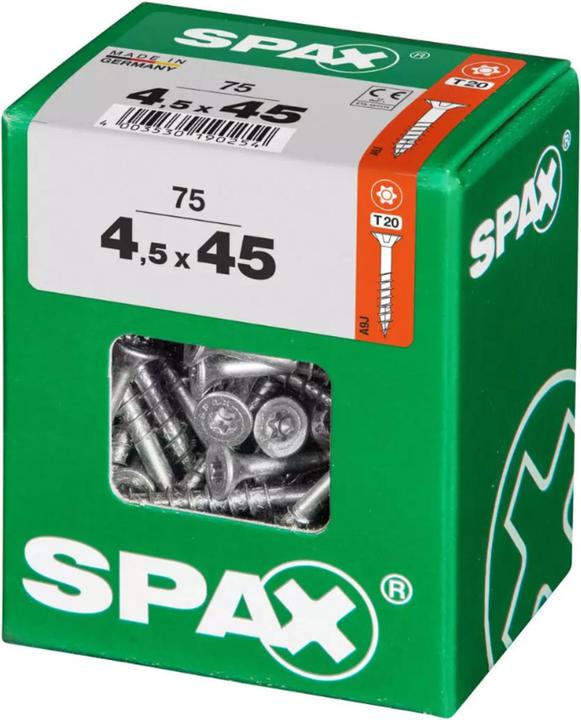 Produktbild Spax DIY Universal Senkkopf T-STAR plus TGW WIROX A9J 4x45 L 100 St. (100 Schrauben pro Stück)
