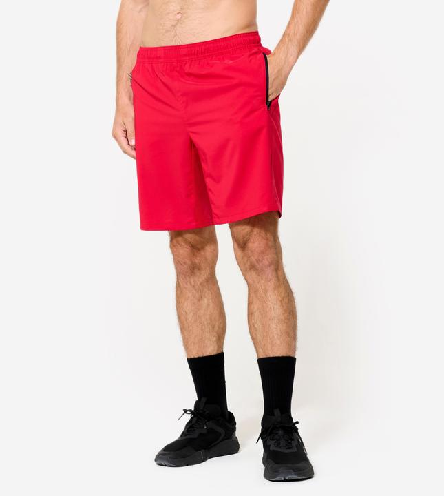 Image du produit Domyos Short de fitness respirant poches zippés homme, rouge (XXL)