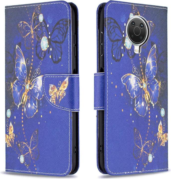 Produktbild Cover-Discount Nokia G10 / G20 - Leder Hülle Schmetterling blau (Nokia G10, Nokia G20)
