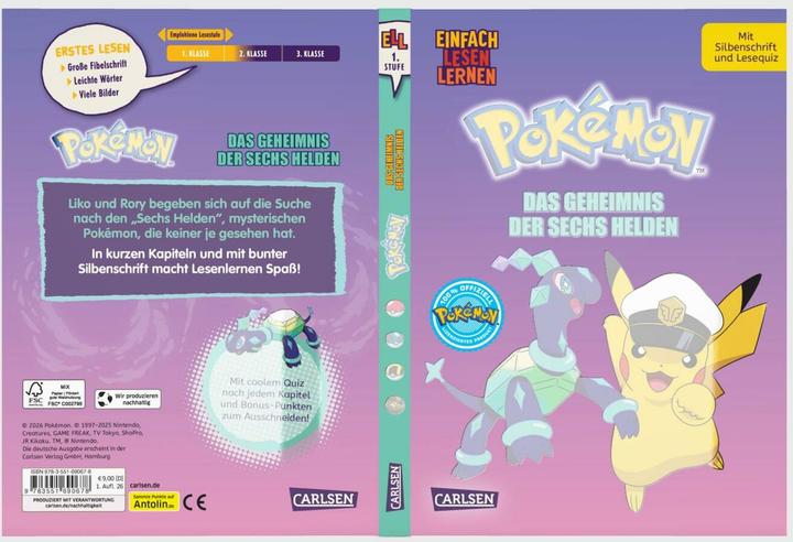 Produktbild Pokémon Erstlesebuch: Das Geheimnis der Sechs Helden (Deutsch, Oliver Bieber, 2026)