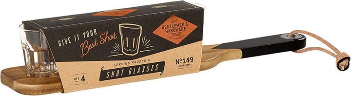 Actual product image Gentlemen's Hardware Serving Paddle & Shot Glasses (4.40 dl, 5 x, Shot glass)