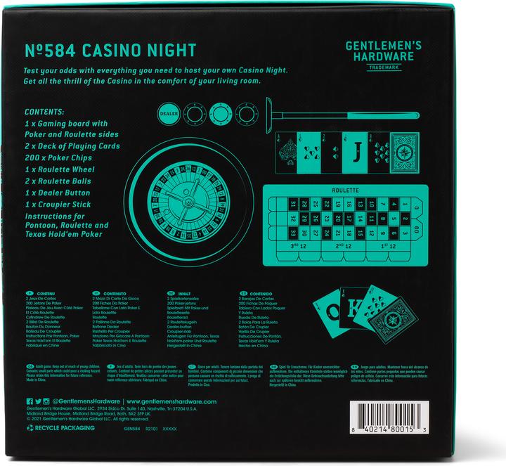 Image du produit Gentlemen's Hardware Nuit du casino (Allemand, Espagnol, Français, Italien, Anglais)