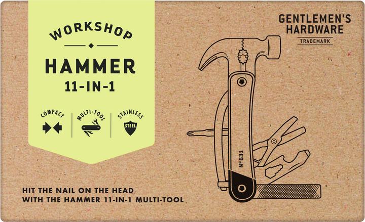 Actual product image Gentlemen's Hardware Hammer Multi Tool (11 Functions)