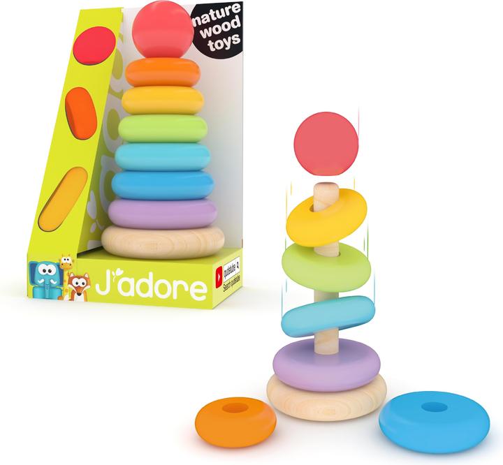 Actual product image J'adore Rainbow Wooden Ring Stacker