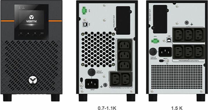 Actual product image Vertiv EDGE UPS 750VA/675W Tower IntelliSlot port (675 W, Line-interactive UPS)