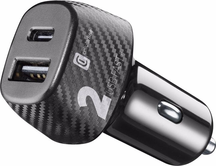 Cellularline Car Multipower 2 FAST+ - iPhone, Samsung, Huawei and other Smartphones and Tablets
