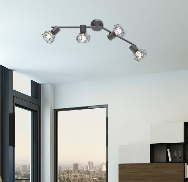 Produktbild Fischer & Honsel Deckenleuchte Metall 4-flammig L 600 mm Ran grau (E14)