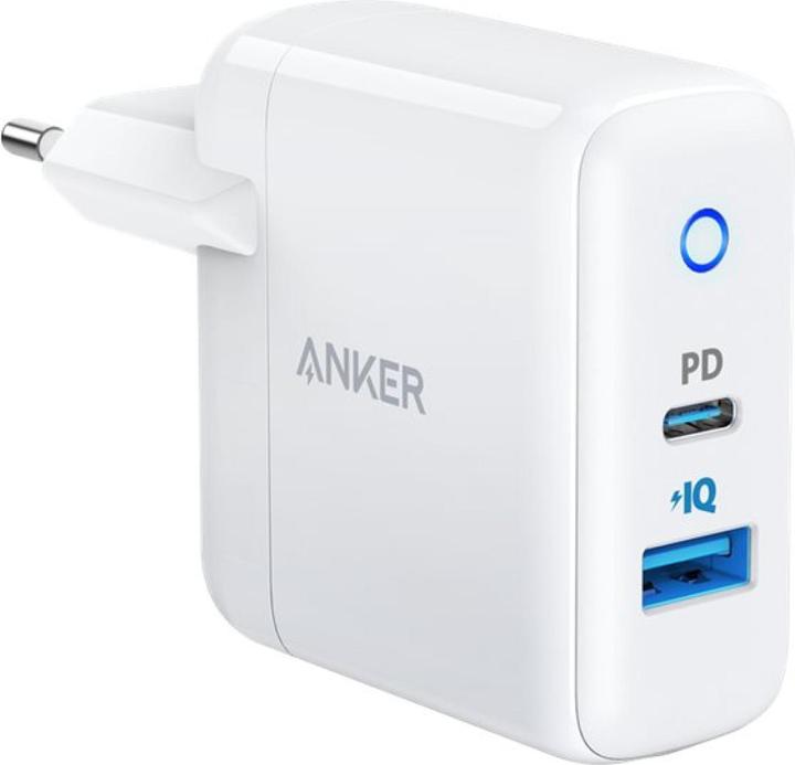 Productafbeelding Anker PowerPort PD+ 2 1xC 20W 1xA 15W Witte EU Stekker (35 W)
