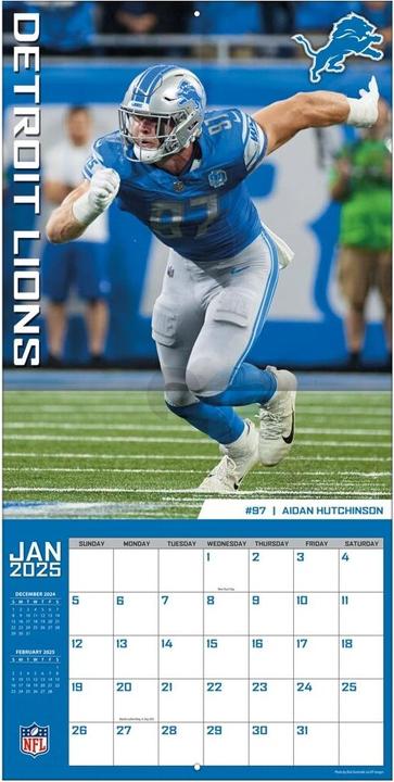 Produktbild NFL - Detroit Lions - 30.5 x 30.5 cm Team Wandkalender 2025 (30.5 x 30.5 cm)
