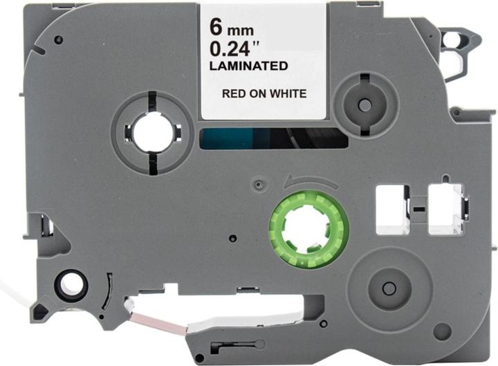 Produktbild Hermex Alternatives Etikettenband zu Brother TZe-212 Beschriftungsband (0.60 cm, Rot, Weiss)