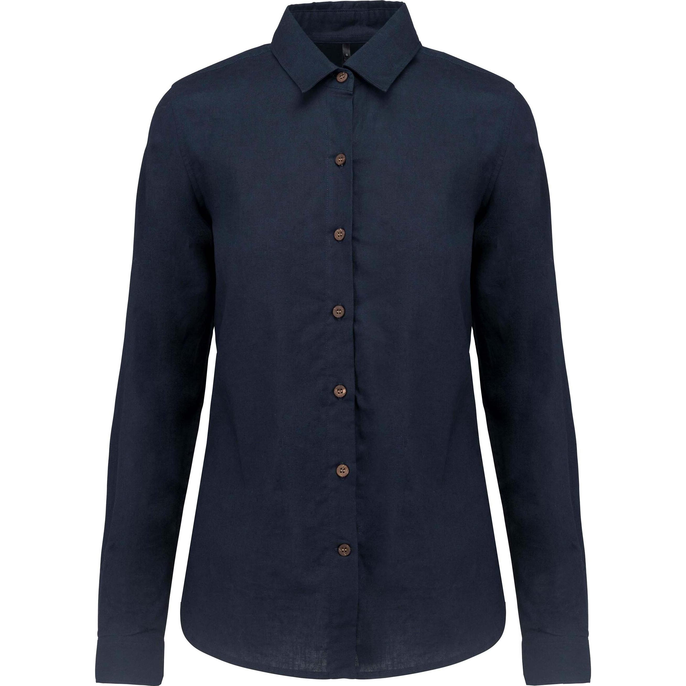 Kariban, Damen, Hemd, hemd damen einen/baumwoe, Blau, (L)