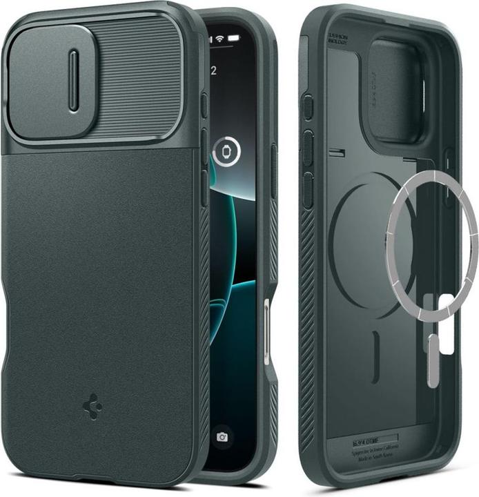 Produktbild Spigen Optik Armor Mag Magsafe Hülle für iPhone 16 Pro Max 6,9" abgrundtief grün (Apple iPhone 16 Pro Max)