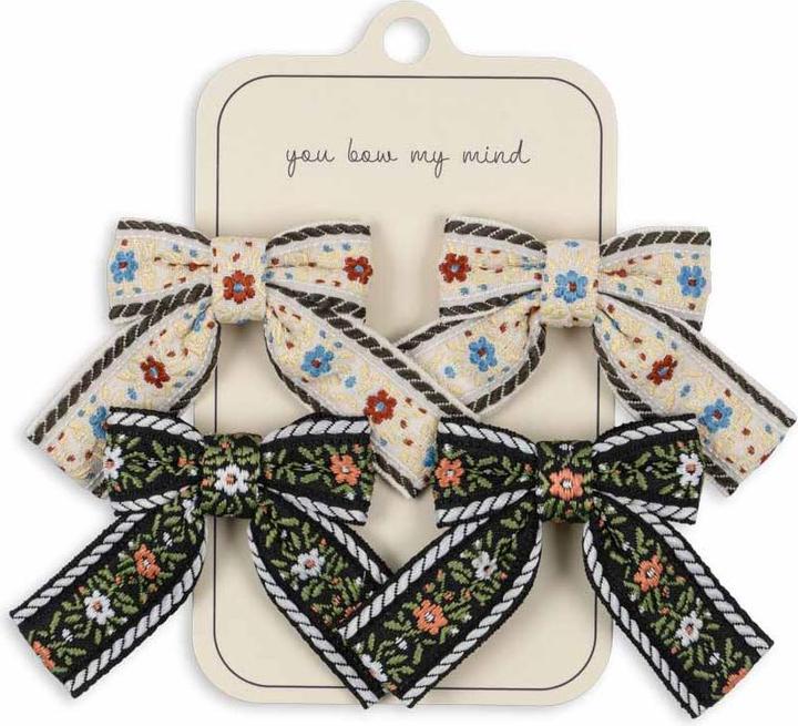 Produktbild Konges Slojd 4Pack Haarspangen Schleife Schwarz (Haargummi Set)