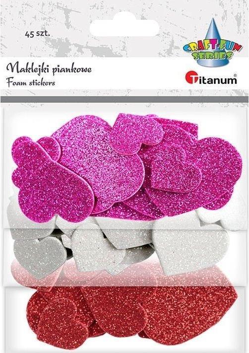 Produktbild Titanum Schaumstoff-Herzaufkleber, Mix, 45 Stk