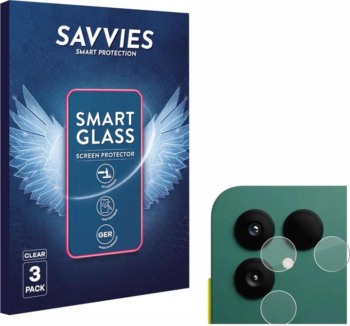 Savvies Panzer Schutzglas für Fairphone 6 (NUR Kamera) Schutzfolie Displayschutz Display Schutz Glas Folie (3 Stk., Fairphone (Gen. 6))