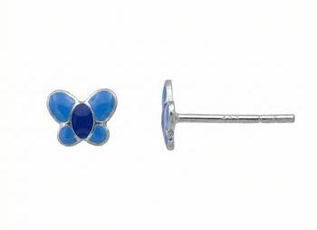 Immagine prodotto Passion Orecchini In Argento Rodato - Lacca Blu - Farfalla (Argento, Rodio)