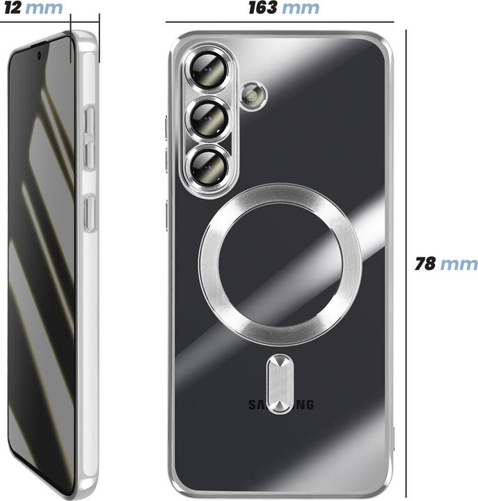 Produktbild Avizar MagSafe Hülle Galaxy S25 FE weich chrom (Samsung Galaxy S25 FE)