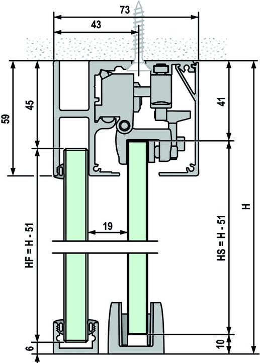Vitris Komplett-Set Portavant M50, Deckenmontage, mit Seitenteil