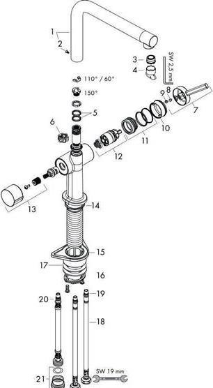 Image du produit hansgrohe HG Mitigeur monocommandé pour évier 270 TALIS M Robinet d'arrêt pour appareil 1jet aspect inox