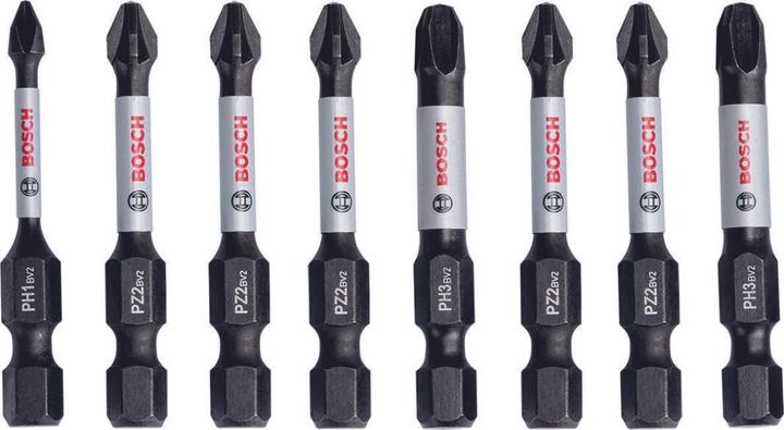 Actual product image Bosch Professional Zubehör PRO Impact mixed set, PH1, PH2(x2), PH3, PZ1, PZ2(x2), PZ3, 55 mm, 8 pcs. (Cross Pozidriv PZ, Allen screw)