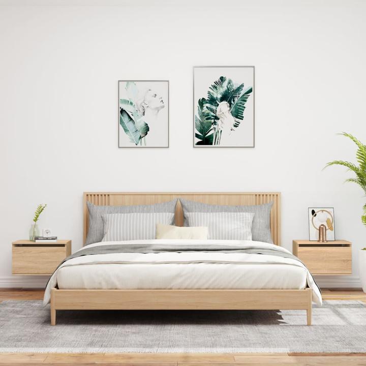 Immagine prodotto VidaXL Comodini a parete con luci LED 2 pezzi (50 x 36 x 30 cm)