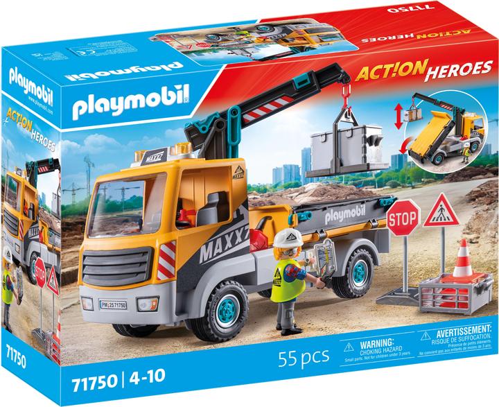 Produktbild Playmobil Baustellen-LKW mit Kran (71750, Playmobil Action Heroes)