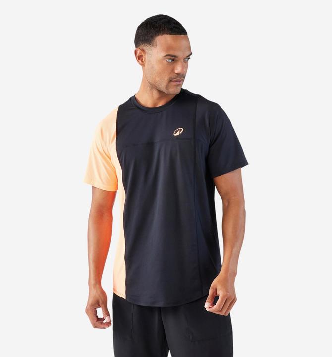 Kuikma Herren Padel T-Shirt atmungsaktiv - Dry schwarz/orange