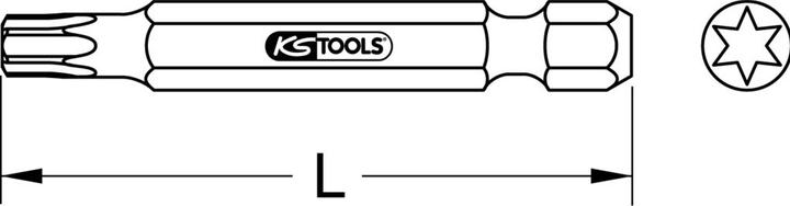 Actual product image KS Tools 1/4 bit TX. 75mm. T20 911.7553 (Hexagon socket TX M20)