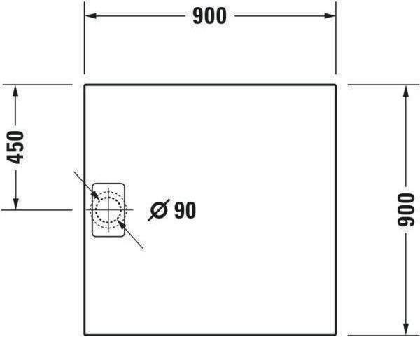 Produktbild Duravit Duschwanne Stonetto 900 x 900 x 50 mm wei matt 720146380000000