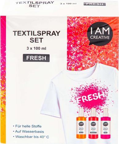 Produktbild I Am Creative Textilspray Set, 100ml, 3 Stk. (Pink, Gelb, Apricot, 300 ml)