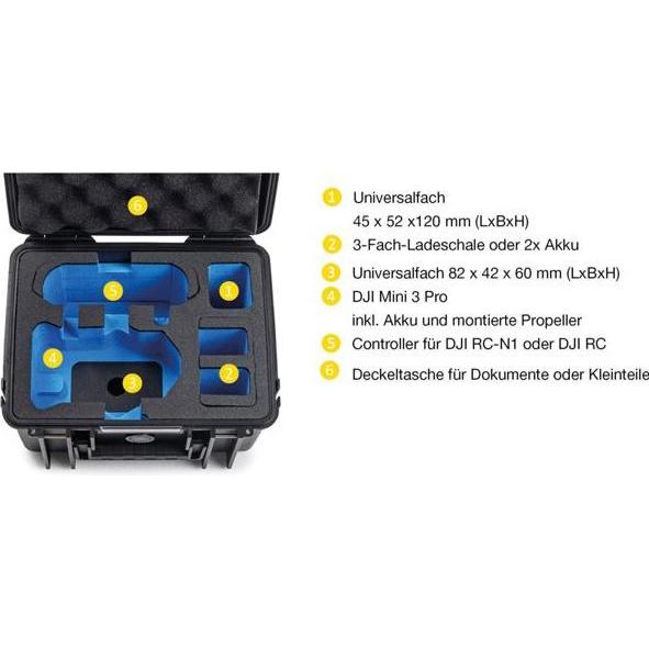 Thumbnail - B+W Typ 2000 (Drohnen Koffer, DJI Mini 3 Pro), Drohne Tasche, Schwarz