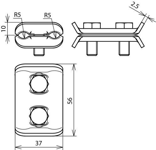 Image du produit Dehn Connecteur parallèle Cu f. Rd 7-10mm 307007