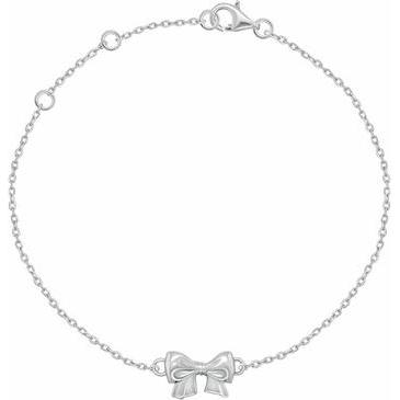 Brilio, Armschmuck, Silver - Minimalist silver bracelet with a bow BRC188W